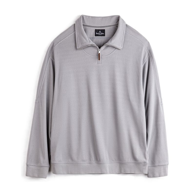Madden Parka American Casual Half Zipped Stand Collar Stitching Long Sleeve T-shirt Lapel Pullover Solid Color Hoodie Men's Autumn