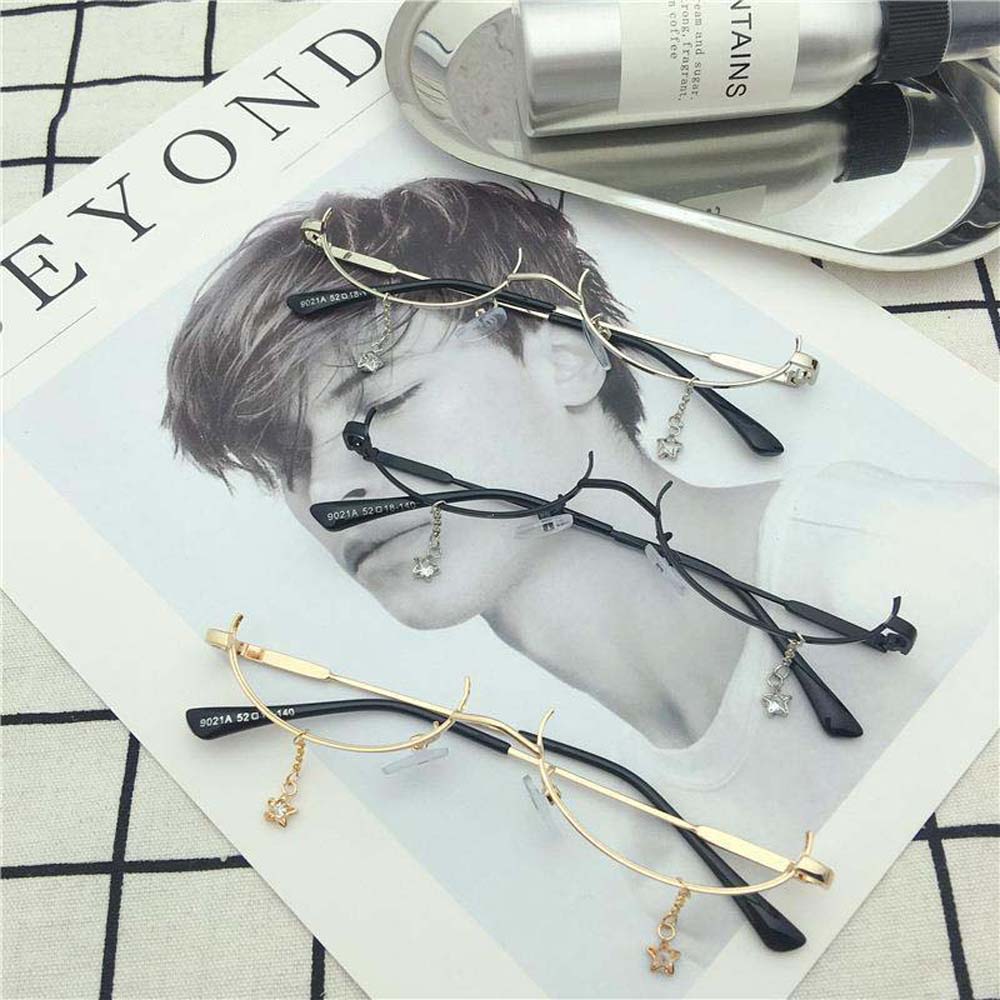 

Pendant Korean Style Metal Edging No Lens Eyewear Accessories Eyeglasses Frames Lower Half Frame