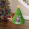 Christmas Tree Cat House Kit Tent Cave House Kitten Cave Beds Material Set for Family Friends Enthusiast Indoor Outdoor Home