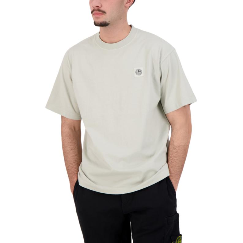 Stone Island Logo Crew Neck Drop Shoulder Short Sleeve T-Shirt Men Tops L1S152100030S0115-V0061 M
