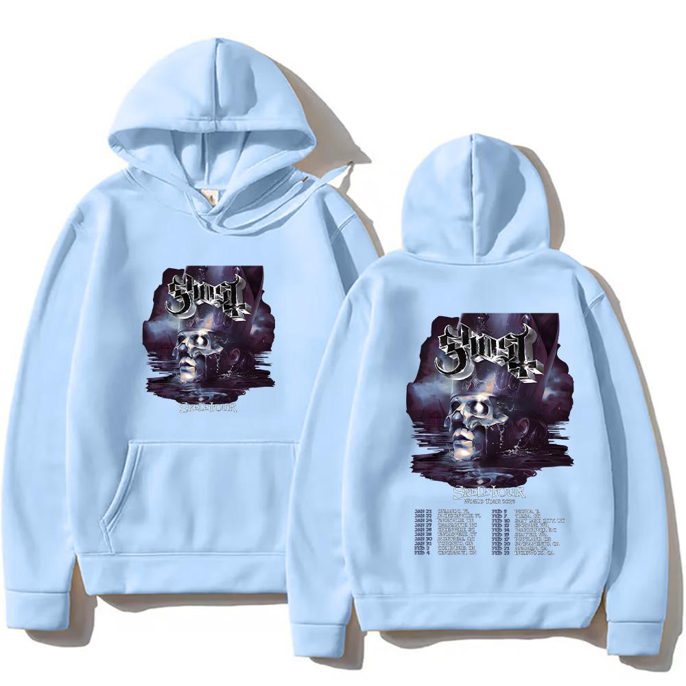 Pull à capuche du groupe Ghost Skeletour World Tour 2026 Vêtements pour hommes Harajuku Gothique Rétro Sweatshirt Décontracté Pulls Unisexes