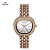 Womens Elegant Rhinestone Wrist Watch Waterproof Classic Roman Dial Ladies Dress Watch Alloy Strap