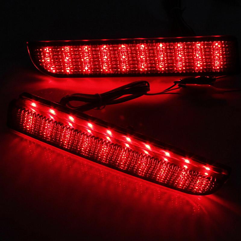 Pentru Mitsubishi Lancer Evo X Outlander 1 pereche de lumini pentru bara de protecție spate pentru mașină, de înaltă calitate, cu LED-uri de zi, piese pentru lămpi de frână din spate