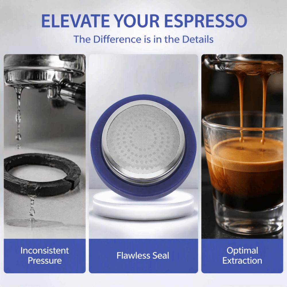 2PCS Stainless Steel+Silicone Shower Screen Steam Ring for E61/Faema/Rocket For E61 Coffee Machines