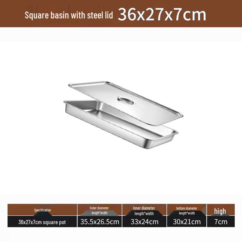 Laino Stainless Steel Rectangular Pan with Lid