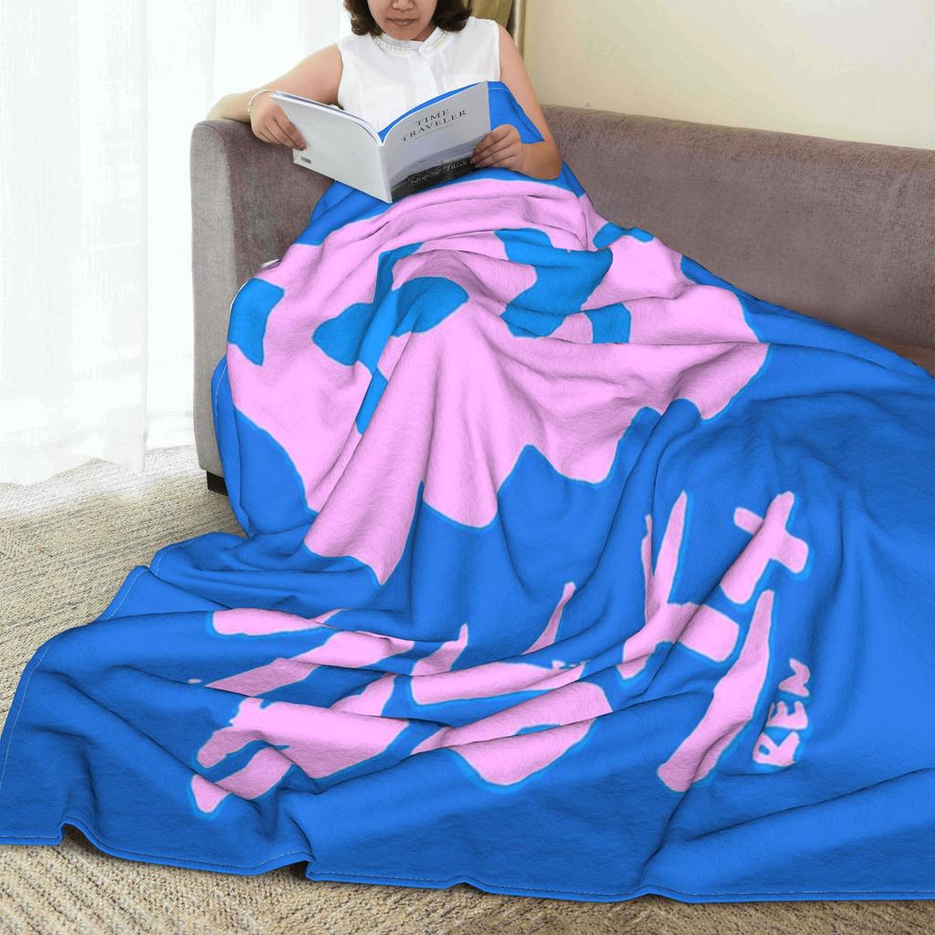 Sick Boi Ren Pink Blue Bold Blanket Warm Flannel Sofa Throw Blanket for Couch Bedding Outdoor Throws Bedspread Quilt