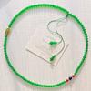Vintage High Quality 7A Imperial Green Natural Chalcedony Multi-Layer Design Sweater Chain Necklace Collarbone Chain Female