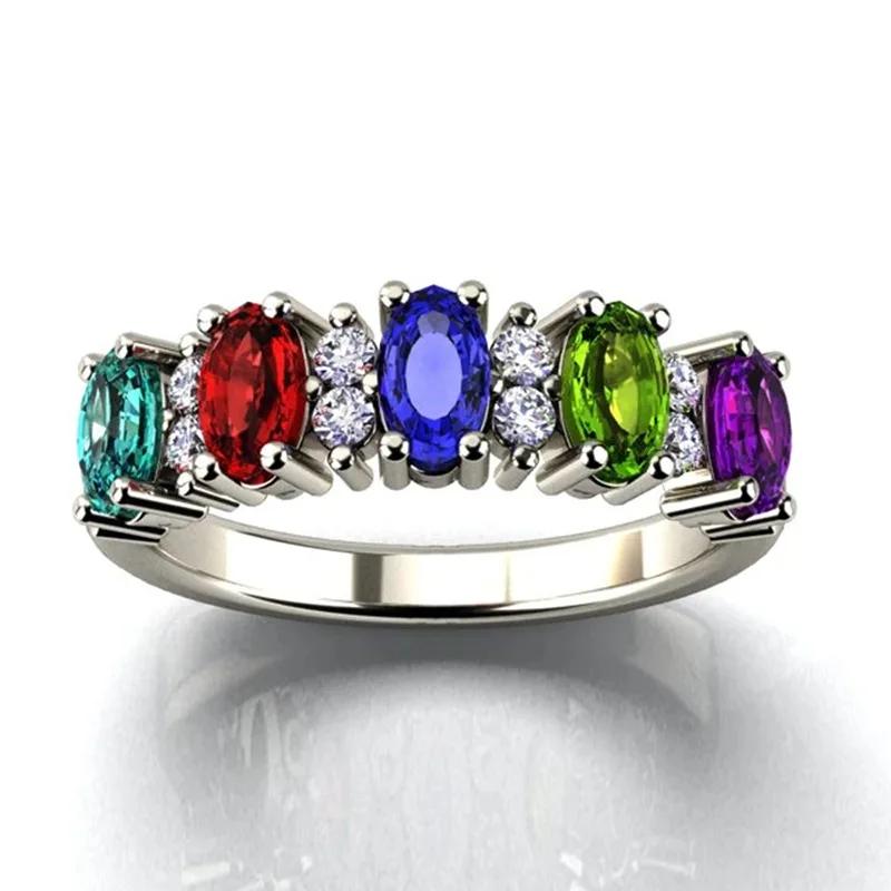 Bright Green Cubic Zirconia Ring Female Engagement Party Jewelry Noble Lady Fashion Wedding Ceremony Accessories Gift