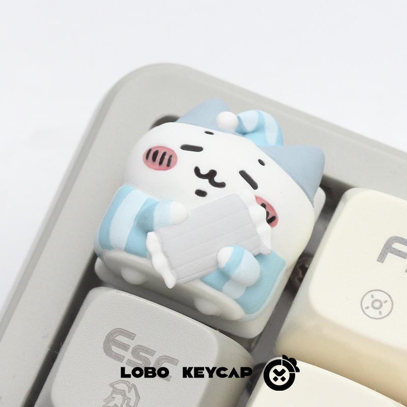 Cute Chiikawa Usagi Hachiware Pajama Style Resin Keycap Cartoon Anime ESC Keycap 3D Model Toy Mechanical Keyboard Decor Gifts