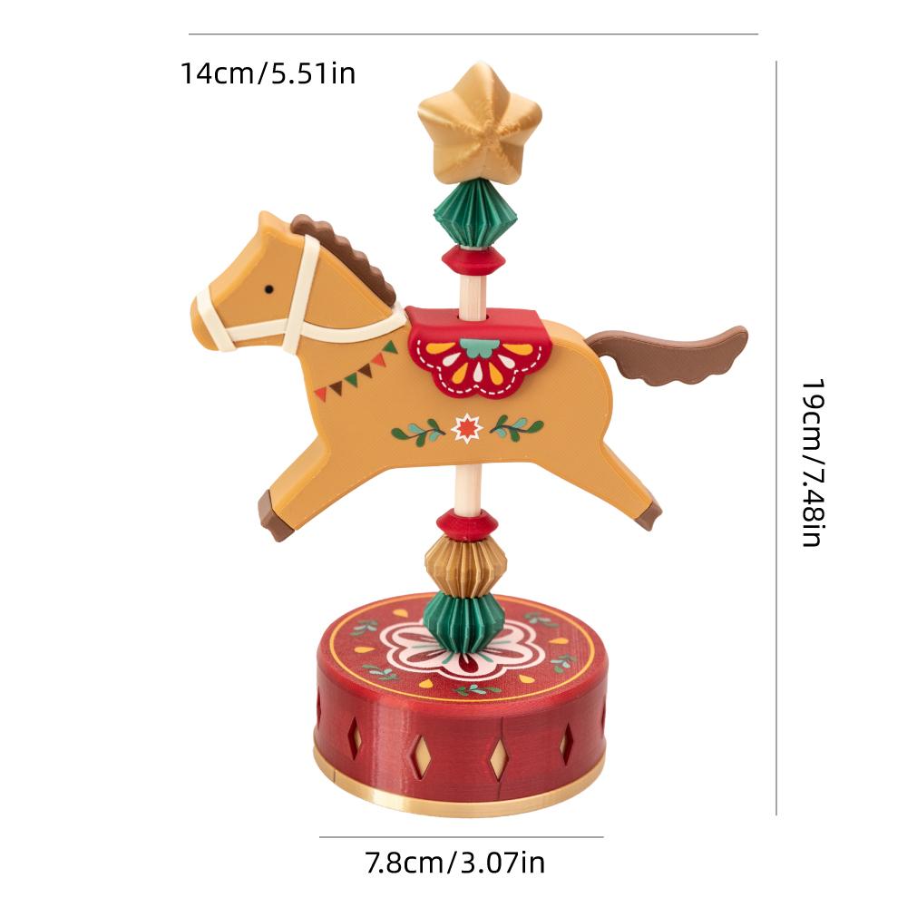 Рождественское Винтажное Красное Дофаминовое Лошадка Вращающаяся Украшение Пони Фигурка Декор Комнаты Дома Новогодняя Вечеринка Декор Подарок на День Рождения
