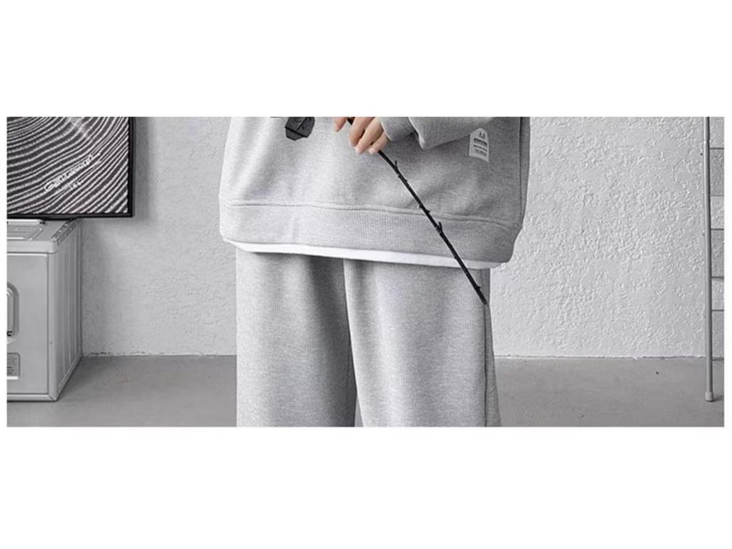 Conjunto de Sudadera Waffle y Pantalón de Chándal para Hombre Primavera/Otoño - Talla Grande Ropa Deportiva Juvenil