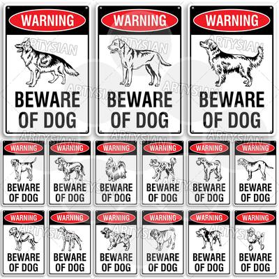 Beware of Dog Metal Sign Rottweiler GSD Golden Beagle Bulldog Pit Bull Poodle Bullmastiff Bloodhound Yorkie Border Collie Schn
