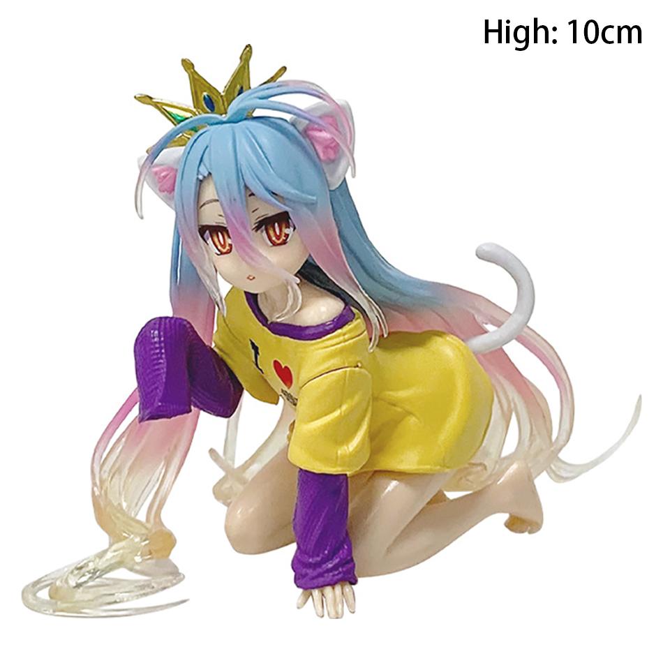 10cm No Game No Life Shiro Action Figure Collection Ornament Gifts Art Works Two Dimensional Girl Pvc Model Toys Desktop Gk