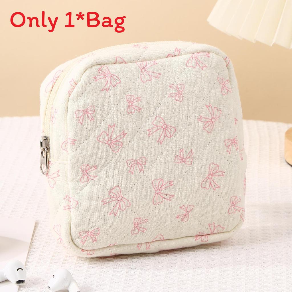 Cotton Feminine Hygiene Pad Storage Bag Large Capacity Breathable Womens Travel Organizer For Daily Use