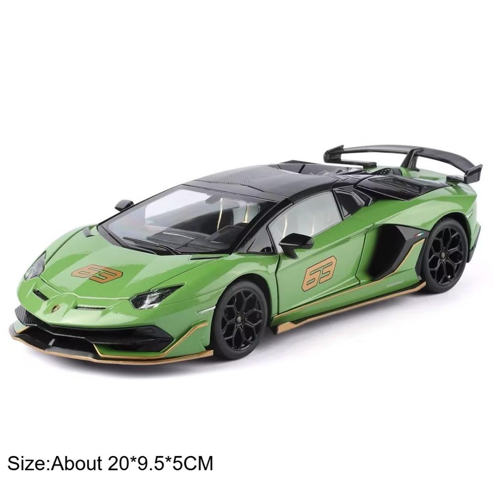 1:24 SVJ63 SCV12 Super Car Model Toy Exquisite Interior Metal Body Rubber Tires Vehicles Models Miniature Toys Collectible Item