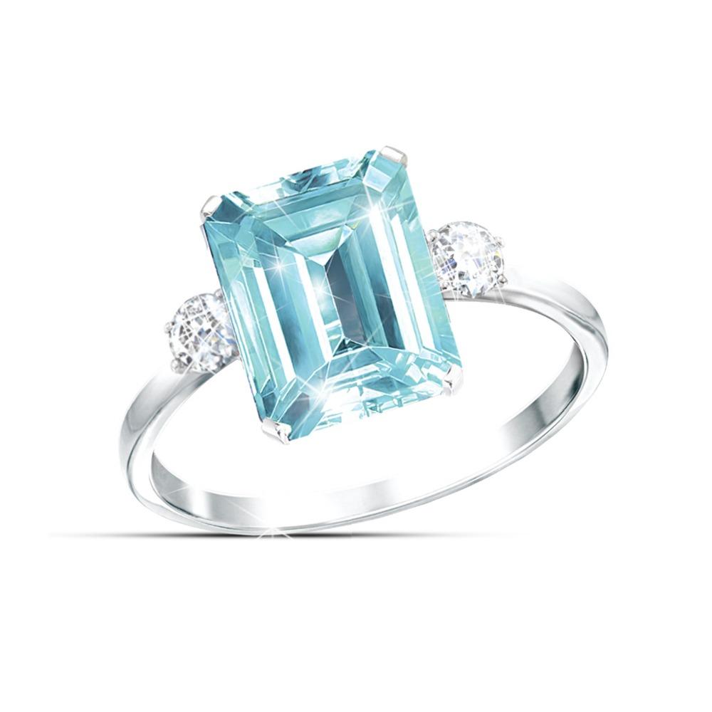 Новое Классическое Трендовое Нежное Минималистичное Квадратное Кольцо с Фианитом Женское Романтичное Элегантное Свадьба День Рождения Вечеринка Ювелирное Изделие Подарок 7