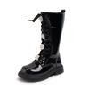 Fashion Fashion Children Long Boots for Girls Patent Leather Princess Knight Boots Autumn Winter Flower Versatile Girls Shoes