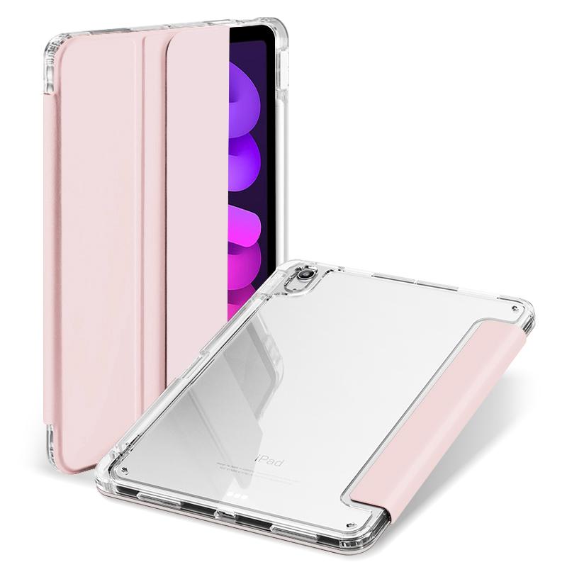 Clear Crystal Tablet Case With Pen Slot For iPad Mini 6 7 (A17 Pro) 8.3'' A2568 PU Leather Flip Magnetic Stand Cases