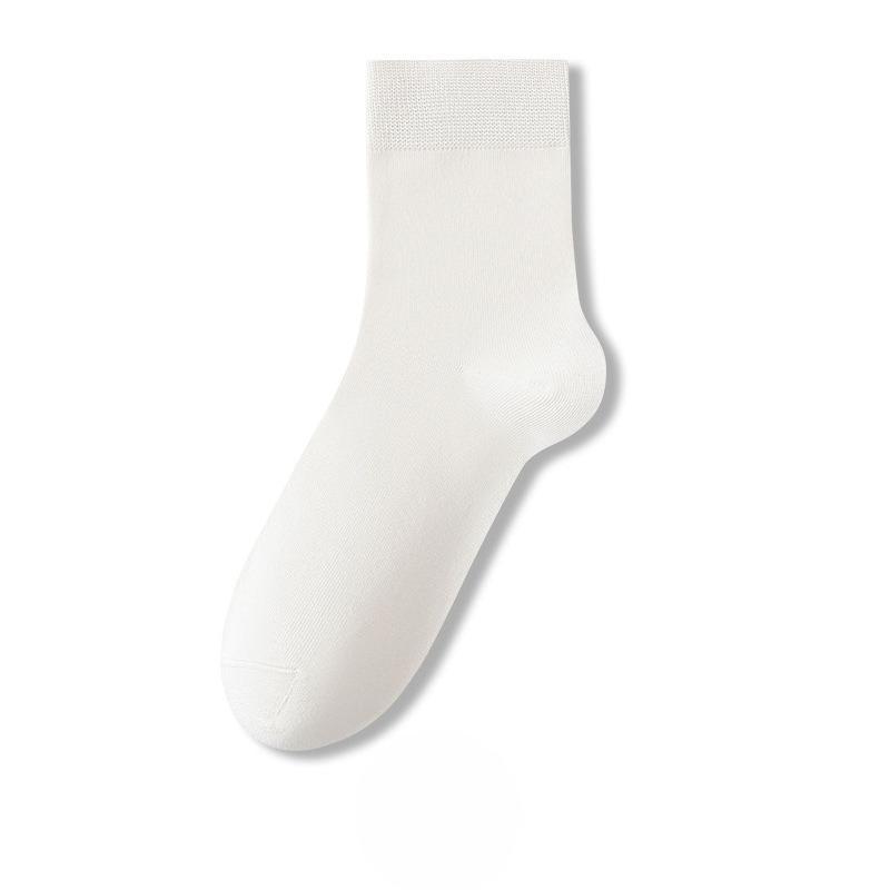 Male Spring and Autumn Business Mesh Eye Pure Cotton Pure Color Antibacterial Deodorant Breathable Tube Socks