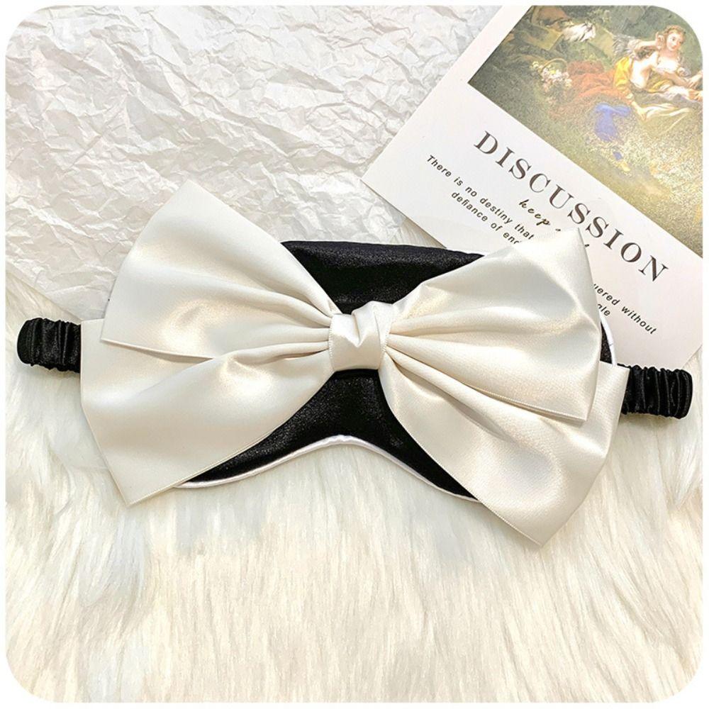 Fashion Silk Sleep Eye Mask Bow Sleeping Eye Patch Portable Shading Sleeping Mask  Travel