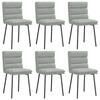 VidaXL Dining Chairs Set of 6 Light Grey Velvet 3315652