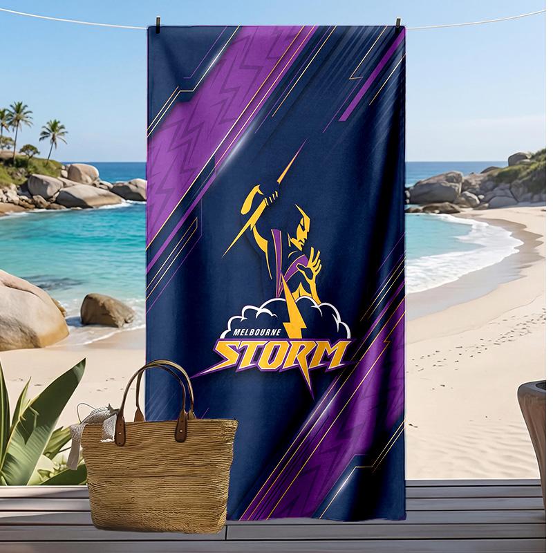 Melbourne Storm Print Beach Towel Soft Portable Quick?dry Towel For Pool Summer Vacation Outdoor Sport