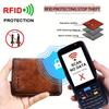 Genuine Leather Rfid Wallets for Men Vintage Thin Short Multi Function ID Credit Card Holder Money Bag Gift for Him