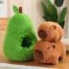 Soft Stuffed Capybara in Avocado Ferry Plush Pig Hide In Apple Plush Capibara Toy Throw Pillow Cushion Birthday Gift