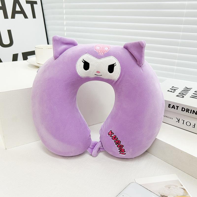 Cartoon Memory Foam U-Shaped Travel Neck Pillow for Airplane, Car & Student Use