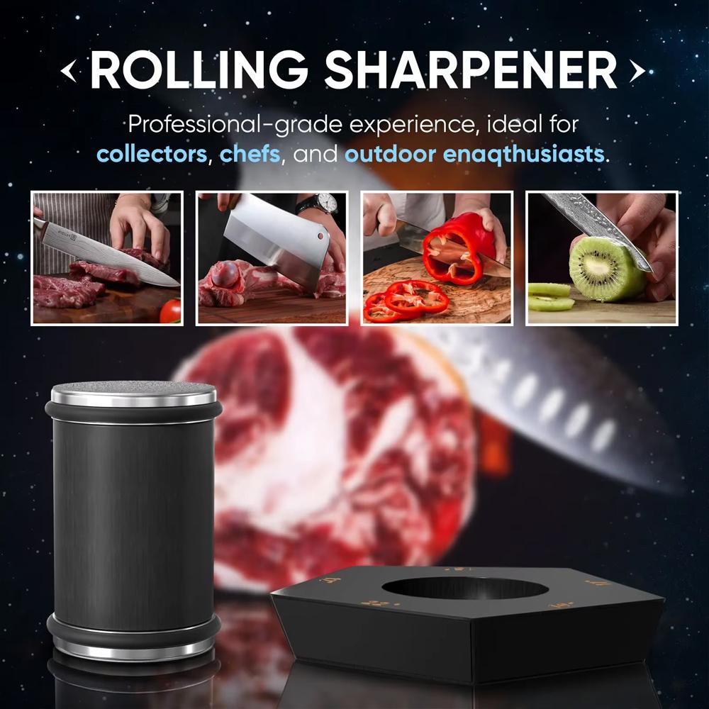 Rolling Knife Sharpener 4-Sided Magnetic Knife Sharpening Tool for Home Professional Chefs Kitchen Knives Essentials Reusable