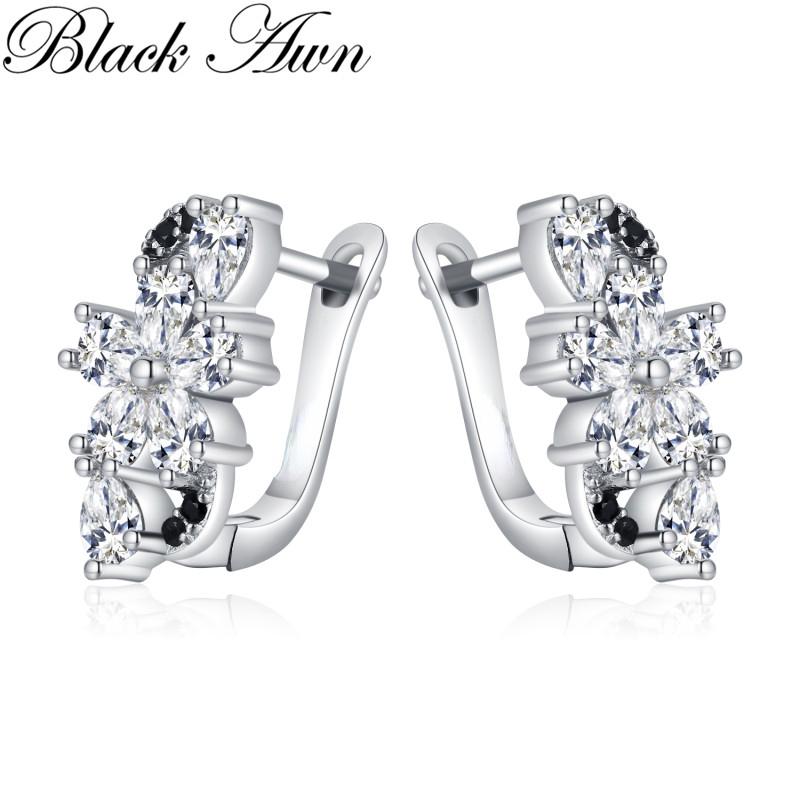 

Черно-белые дизайнерские ювелирные серьги Black Awn для женщин