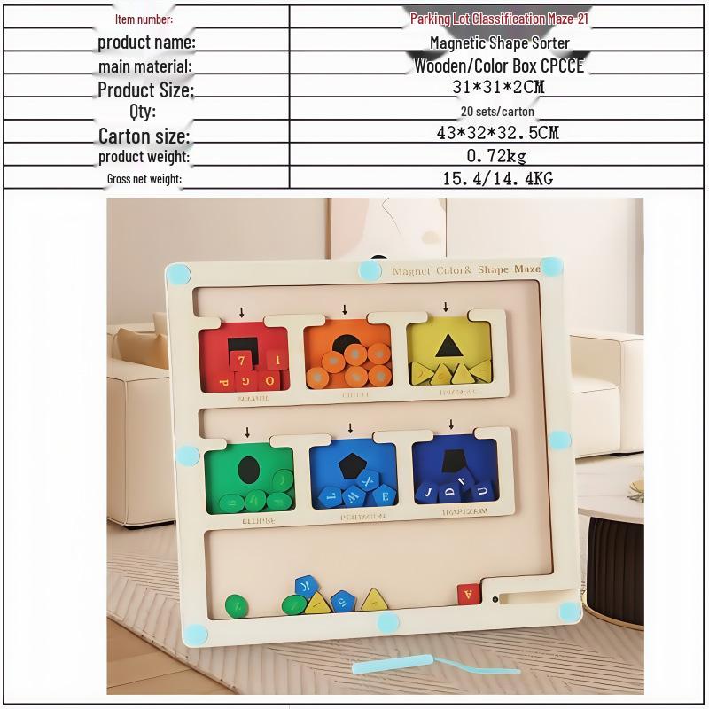 Magnetic Maze Car Parking and Alphabet Game for Spelling and Recognition