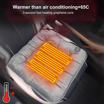 Almofada de assento aquecida para carro inverno carregamento USB pelúcia macia e grossa 3 marchas ajuste de temperatura aquecimento rápido e uniforme seguro antiderrapante inferior
