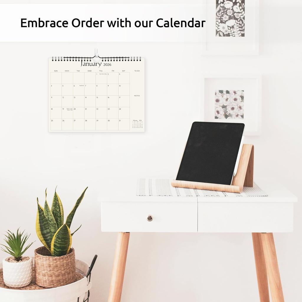 SKYDUE Wall Calendar 2026-2027, 18 Months Calendar from Jan. 2026 To Jun. 2027, 8.5 X 11 Simple Small Calendar Planner with 280 Stickers