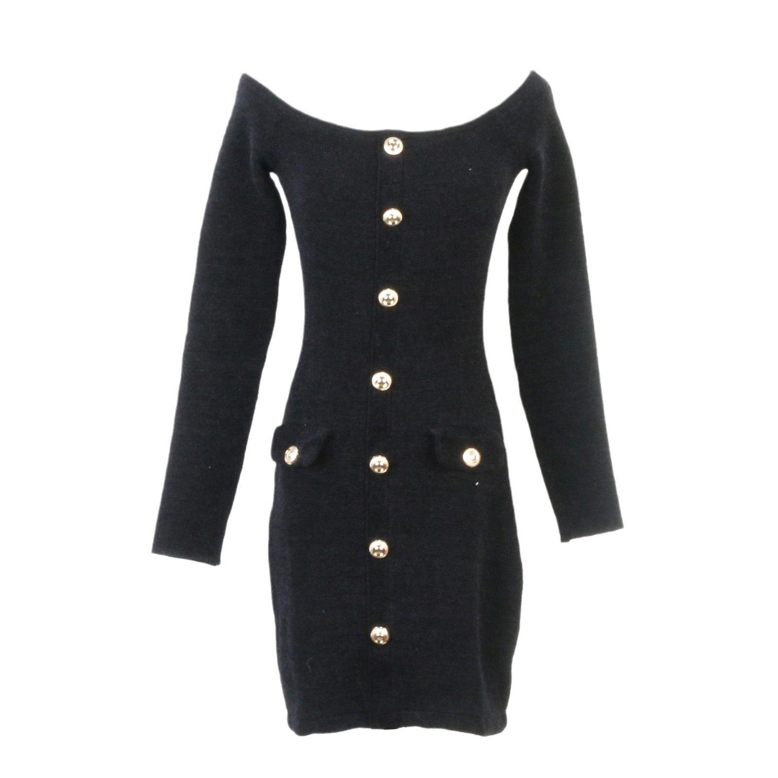 

SP Family French Chic Off-Shoulder Knitted Dress - Heiress Collection: Slimming, Figure-Flattering, Sweet & Spicy for Autumn/Winter Medium