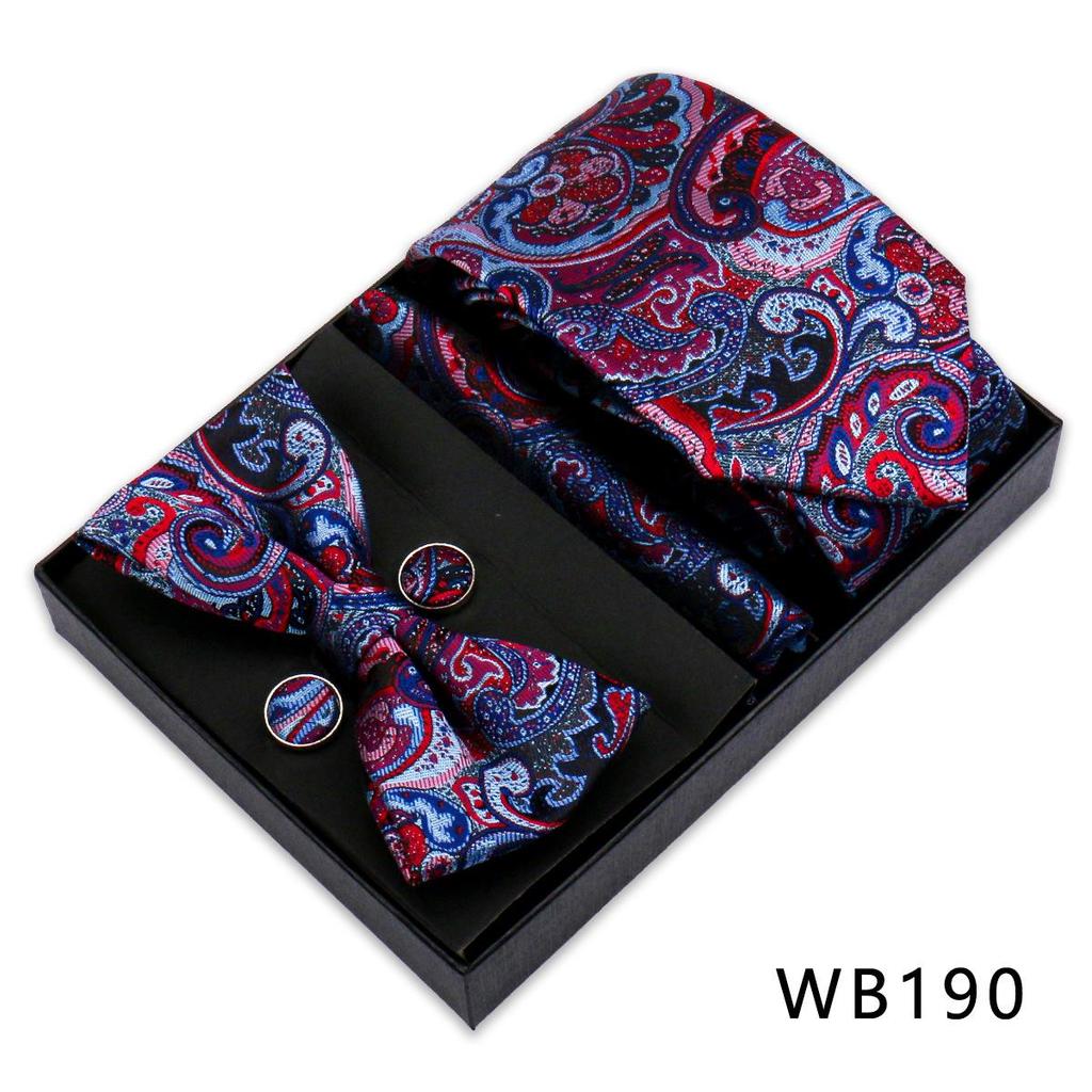 Men's Silk Bow Tie & Pocket Square Gift Set - Business & Wedding