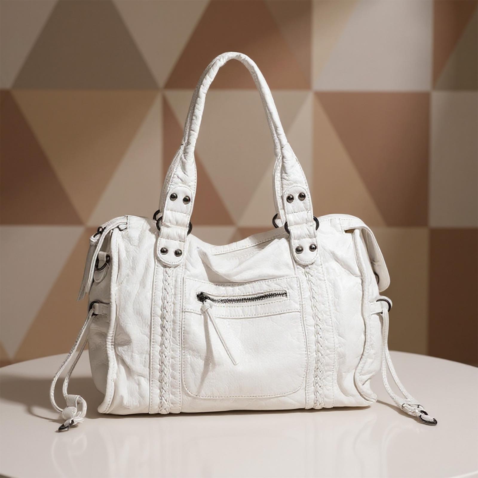 Женская ретро сумка через плечо с множеством карманов, роскошная, однотонная, классическая сумка кросс-боди, вместительная, из мягкой ПУ кожи, сумка-тоут