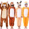 Winter Boys Girls Pajamas Animal Kigurumi Onesies Adult Kids Sleepwear Cartoon Hooded Jumpsuits Halloween Xmas Cosplay Costume