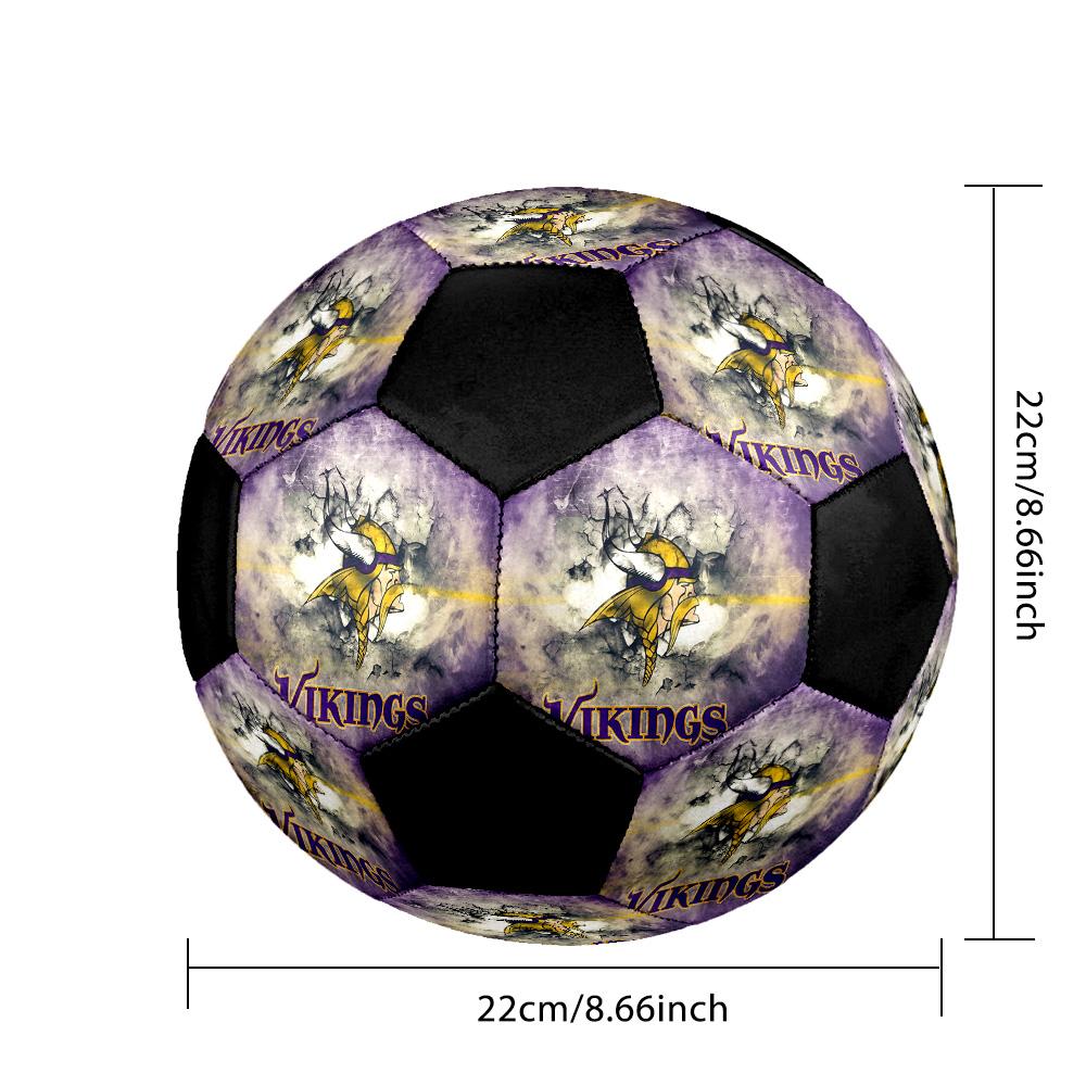 Minnesota Vikings Soccer Ball Colorful All Ages Machine Stitched PVC Competition Ready Durable High-Bounce.SIZE5