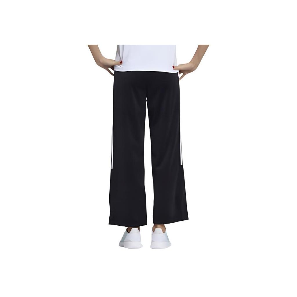 Adidas Logo Embroidered Straight Leg High Waist Knitted Sports Pants Women Pants Black GK8762