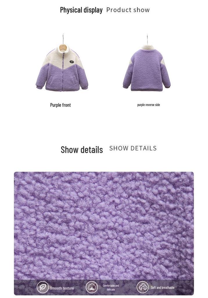 Girls' Fleece-Lined Winter Jacket 2024: Stylish, Warm Cotton Top, Trendy Korean-Inspired Sweater