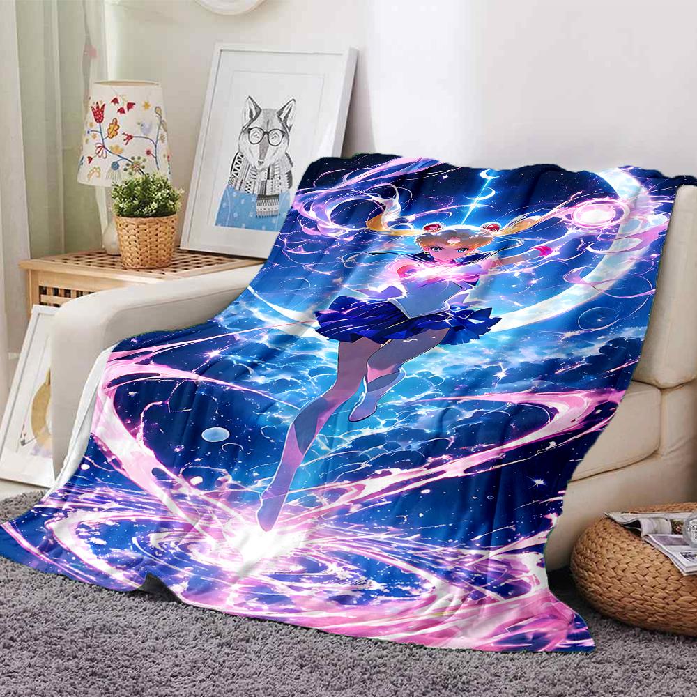 1Pc Moonlit Sailor Princess Blanket For Couch Bed Plush Cozy Fuzzy Blanket Super Soft Warm Blankets For Fall And Winter 0918242