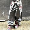 American Retro Street Style Women's Summer Jeans with Inside-Out Design and Large Pockets
