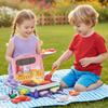 Kids Simulated Barbecue BBQ Grill Playset with Spray Light and Sound Pretend Play Kitchen Cooking Toy BBQ Educational Toys