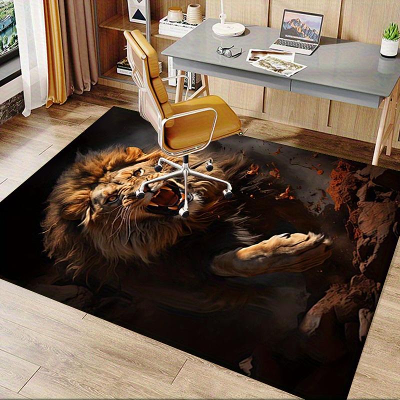 1pc Lion,Roar,Wildlife Office Carpet Soft Polyester Entrance Carpet Washable Non Slip Machine Washab