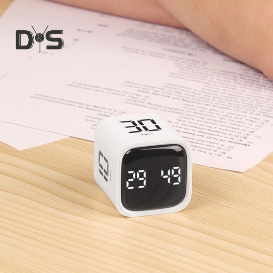 Produktivitet Kub Timer Gravity Sensor Vänd LED-skärm 4 förinställd tid Dubbla lägen Tidshantering Nedräkning Matlagning Student Studie Mini Digital