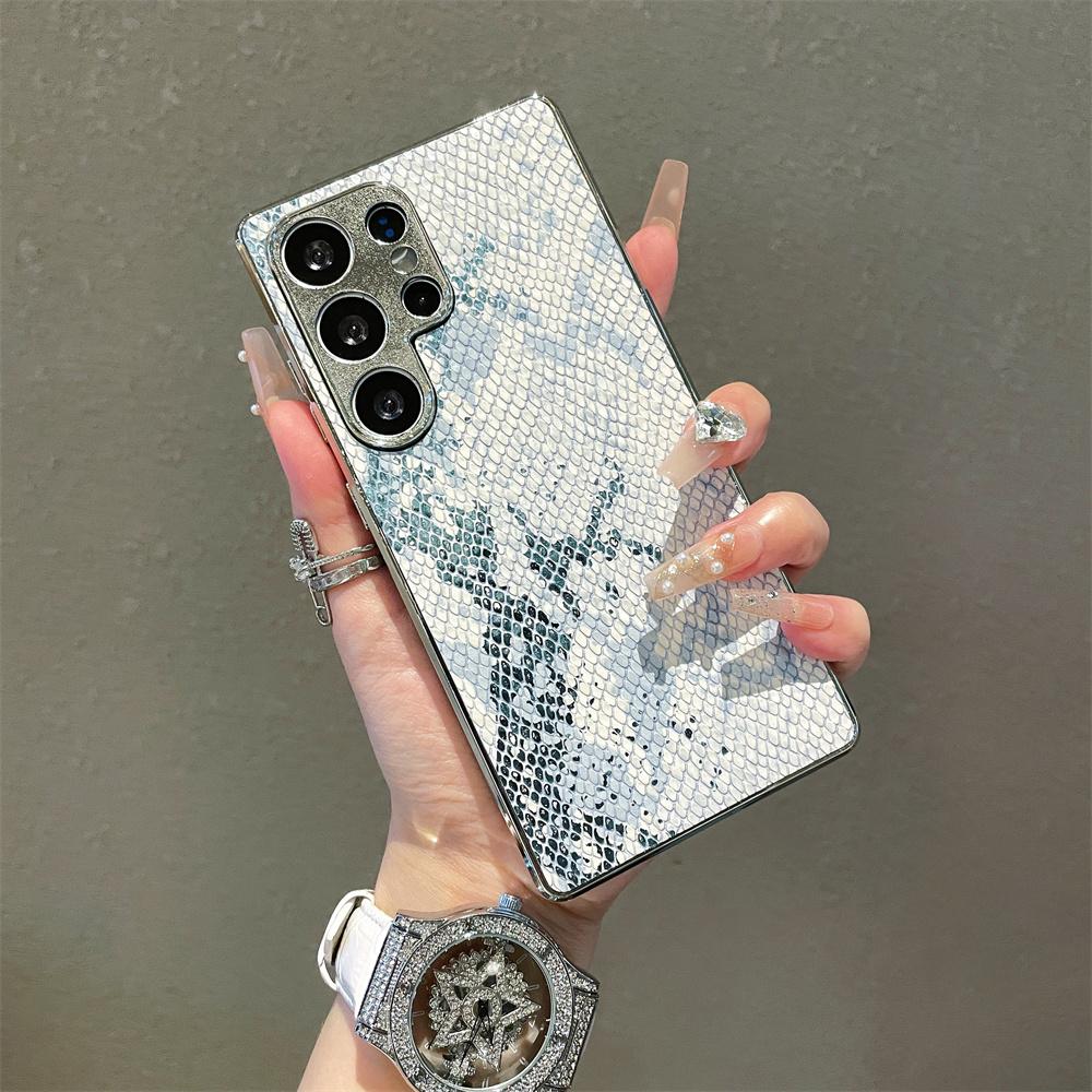 Electroplating Leather Phone Case for Samsung Galaxy S23 FE S24 Plus Ultra S25 Edge A56 A55 A54 A36 A35 A34 A26 A25 A16 A15 A06