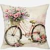 Country Flower Bicycle Pattern Printing Pillowcase Home Room Decoration Pillow Cover Living Room Sofa Chair Cushion Cover