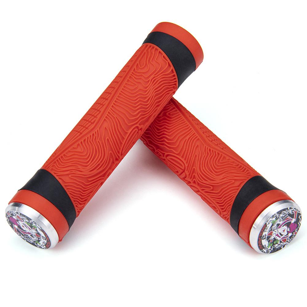 Bicycle Grips Cover Comfort Rubber Handlebar Grips Non-slip Shock Absorption Aluminum Alloy Single Lock Handle Cover