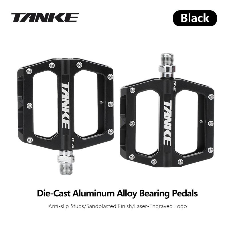 TANKE bicycle pedals ultralight aluminum alloy colorful anti-skid bearing mountain bike accessories MTB foot pedals folding bike чёрный